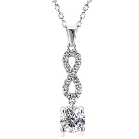 Jewelry - Certified 1ct. t.w. Diamond Moissanite Infinity Necklace NEW